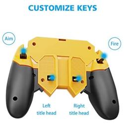 MEO Mobile Game Controller Compatible with PUBG [Six-Finger] - Game Controller with Gaming Trigger, Shoot Sensitive Controller Gamepad Aim & Fire Trigger