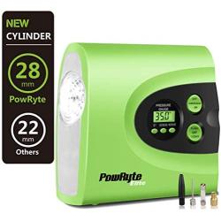 PowRyte Digital Tire Inflator with 12VDC,Portable Air Compressor,28mm Larger on Cylinder Diameter Than Other Brand which 22mm in Inflator,Then 40% Faster on Inflating