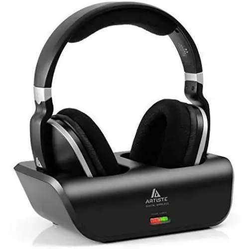 ARTISTE Wireless TV Headphones Over Ear Headsets - Digital Stereo Headsets with 2.4GHz RF Transmitter, Charging Dock, 100ft Wireless Range and Rechargeable 20 Hour Battery, Black ARTISTE Wireless TV Headphones Over Ear Headsets - Digital Stereo Headsets with 2.4GHz RF Transmitter, Charging Dock, 100ft Wireless Range and Rechargeable 20 Hour Battery, Black