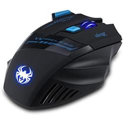 Zelotes Professional Wireless Gaming Mouse, 2400 DPI Adjustable 2.4GHz USB LED Portable Mobile Wireless Mouse Mice for Gamer PC MAC Laptop