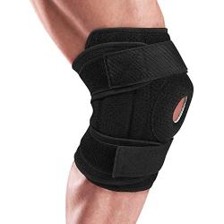 Knee Brace Support - Adjustable Open Patella Knee Support for Swollen ACL, Tendon, Ligament and Meniscus Injuries, Joint Pain Relief, Injury Recovery, True Non-Slip Fit for Arthritis and Sport