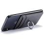 Phone Card Holder with Ring Grip for Back of Phone,Adhesive Stick-on Credit Card Wallet Pocket for iPhone,Android and Smartphones (Metal)