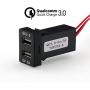 QC3.0+5V 3A Dual USB Power Socket, Quick Charge Car Charger USB Adapter for Smart Phone PDA iPad iPhone Android GPS Use for Toyota
