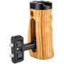 NICEYRIG Universal Side Wooden Handle Handgrip with Cold Shoe for DSLR Camera Cage