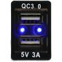 QC3.0+5V 3A Dual USB Power Socket, Quick Charge Car Charger USB Adapter for Smart Phone PDA iPad iPhone Android GPS Use for Toyota