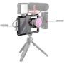 SmallRig Smartphone Video Rig, Filmmaking Vlogging Rig Phone Video Stabilizer Aluminium Alloy Grip w 1/4", Cold Shoe Mount Lens Mount and Lens Adapter for Videomaker Videographer - CPU2494