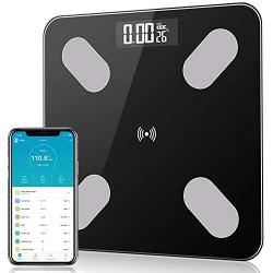 Digital Body Weight Bathroom Scale, Jiguoor Smart Body Fat Scale Bluetooth Digital Weight Wireless Scale High Precision Scale App for Body Weight Body Fat 400lbs