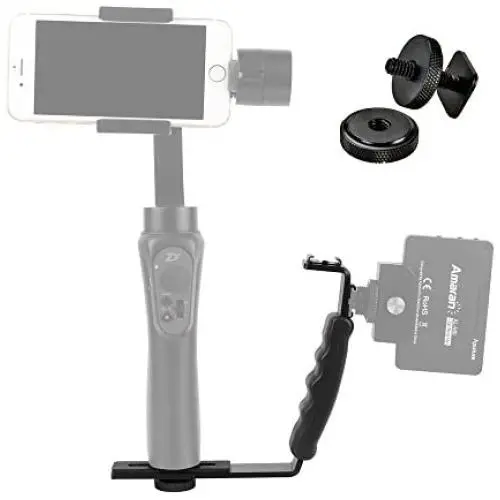 PERGEAR Mini Dual Grip for Zhiyun Smooth Q2 Crane 2 with Two Cold Shoes and 1/4" Screw for Zhiyun Crane 2 Crane Plus Crane M and Other Handheld Gimbal Which Has 1/4 Screw PERGEAR Mini Dual Grip for Zhiyun Smooth Q2 Crane 2 with Two Cold Shoes and 1/4" Screw for Zhiyun Crane 2 Crane Plus Crane M and Other Handheld Gimbal Which Has 1/4 Screw
