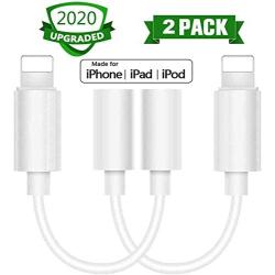 [Apple MFi Certified] iPhone Headphone Adapter Jack Lightning to 3.5mm Cord Dongle,2 Pack Lightning to 3.5mm Headphones Jack Adapter Aux Cable Earphones/Earbuds Converter for iPhone SE/11/X/XR/XS/7 8