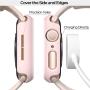 pzoz Compatible Apple Watch Series 5 / Series 4 Case with Screen Protector 44mm Accessories Slim Guard Thin Bumper Full Coverage Matte Hard Cover Defense Edge for Women Men New Gen GPS iWatch (Pink)