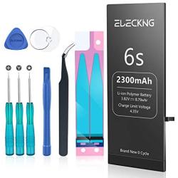 ELECKING 2300mAh Battery Replacement Compatible with iPhone 6S, High Capacity Replacement Li-ion Battery (for IP6S Only) with Professional Repair Tool Kits, Adhesive Strips and Instruction