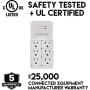 ECHOGEAR On-Wall Surge Protector with 6 Pivoting AC Outlets & 1080 Joules of Surge Protection - Low Profile Design Installs Over Existing Outlets to Protect Your Gear