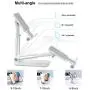 JIMO Adjustable Cell Phone Stand, Foldable Tablet Stand Portable Phone Holder for Desk Compatible with iPhone 11 Pro XS Max XR X Samsung Galaxy S10 S9&Tablets,White