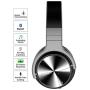 COWIN E7 PRO [Upgraded] Active Noise Cancelling Headphones Bluetooth Headphones with Microphone/Deep Bass Wireless Headphones Over Ear 30 Hours Playtime for Travel/Work/Cellphone, Black