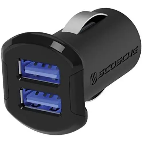 SCOSCHE USBC242M Revolt Universal Multi Device Compact Dual Port USB Car Charger, Black SCOSCHE USBC242M Revolt Universal Multi Device Compact Dual Port USB Car Charger, Black