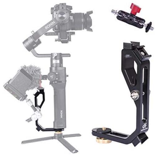 DF DIGITALFOTO Universal L Bracket Handle Gimbal Accessories,Mounting Monitor/Microphone with Bean Grip Compatible with DJI Ronin S,Ronin SC Zhiyun Crane V2/M/2,Moza Air 2, AK2000/4000 and More Gimbal