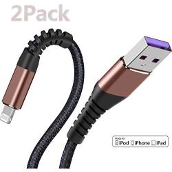 Apple MFi Certified (2pack) iPhone Charger 6ft, Lightning Cable Extra Long 6 Foot Charger Cable, Fast iPhone USB Cord for iPhone 11/11Pro/11Max/ X/XS/XR/XS Max/8/7/6/5S/SE/iPad Mini Air/Brown…