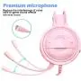 Dland Gaming Headset with Mic and Changeable LED Light for Laptop,Computer, Cellphone, PS4 and Xbox, 3.5mm Wired Noise Isolations Gaming Headphones with Volume Control-Pink Dland Gaming Headset with Mic and Changeable LED Light for Laptop,Computer, Cellphone, PS4 and Xbox, 3.5mm Wired Noise Isolations Gaming Headphones with Volume Control-Pink