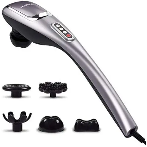 NURSAL Handheld Deep Percussion Massager with 5 Massage Modes, Adjustable Speed and Non-Slip Design Plus 5 Interchangeable Tips | for Neck, Shoulder, Back, Legs, Muscle Pain and Sports Recovery NURSAL Handheld Deep Percussion Massager with 5 Massage Modes, Adjustable Speed and Non-Slip Design Plus 5 Interchangeable Tips | for Neck, Shoulder, Back, Legs, Muscle Pain and Sports Recovery