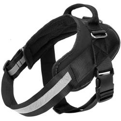 Bolux Service Dog Harness, Easy On and Off Pet Vest Harness, Reflective Breathable and Easy Adjust Pet Halters with Nylon Handle for Small Medium Large Dogs - No More Pulling, Tugging or Choking