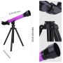 Bindpo Astronomical Telescope,Kids Educational Gift Toy Monocular Space Astronomical Telescope with Stretchable Tripod 20X 40X 60X Eyepiece Magnification for Beginners/Children(Purple)