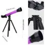 Bindpo Astronomical Telescope,Kids Educational Gift Toy Monocular Space Astronomical Telescope with Stretchable Tripod 20X 40X 60X Eyepiece Magnification for Beginners/Children(Purple)