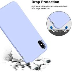 iPhone Xs Max Case, Anuck Soft Silicone Gel Rubber Bumper Case Anti-Scratch Microfiber Lining Hard Shell Shockproof Full-Body Protective Case Cover for Apple iPhone Xs Max 6.5" 2018 - Light Purple