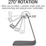 ORIbox Adjustable Cell Phone Stand, 2020 Aluminum Desktop Cellphone Stand with Anti-Slip Base and Convenient Charging Port, Fits All Smart Phones
