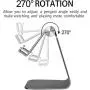 ORIbox Adjustable Cell Phone Stand, 2020 Aluminum Desktop Cellphone Stand with Anti-Slip Base and Convenient Charging Port, Fits All Smart Phones