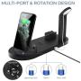 Wireless Charger, QI-EU 3 in 1 Qi-Certified Fast Charging Station for iWatch AirPods Pro, Wireless Charging Stand Compatible for iPhone 11/11Pro/11Pro Max/XR/Xs/Xs Max/X/8/8Plus Samsung Galaxy S20/S10