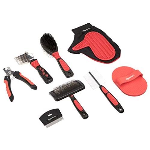 AmazonBasics 8-Piece Pet Brush & Grooming Set