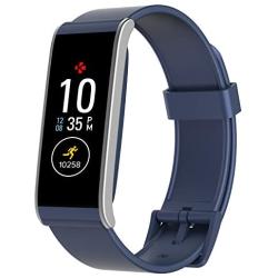 MyKronoz ZeFit4 Fitness Activity Tracker with Color Touchscreen & Smart Notifications - Blue/Silver