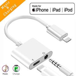 JinGmi Headphone Jack Adapter Dongle for iPhone 11 Car Charger 3.5mm Jack Aux Audio Converter Accessories Cables with iPhone 7/7plus/8/8plus/X/Xs/Xs Max/Xr Compatible All iOS Systems