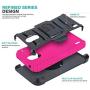 CasemartUSA Phone Case for [Nokia C2 Tennen/Nokia C2 Tava (Cricket Wireless)], [Refined Series][Pink] Shockproof Cover with Built-in Kickstand & Belt Clip Holster for Nokia C2 Tennen / C2 Tava
