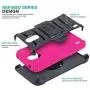 CasemartUSA Phone Case for [Nokia C2 Tennen/Nokia C2 Tava (Cricket Wireless)], [Refined Series][Pink] Shockproof Cover with Built-in Kickstand & Belt Clip Holster for Nokia C2 Tennen / C2 Tava