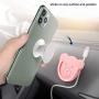 Car Grips Mount for Phone Stand Cute Bear Style Silicone Phone Holder with Phone line Clasp for Collapsible Grip/Socket Mount User Used on Dashboard, Home, Office, Kitchen, Desk, Wall (Pink) 3 Pack
