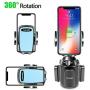 [Upgraded] TOPGO Universal Adjustable Cup Holder Cradle Car Mount for Cell Phone iPhone Xs/XS Max/X/8/7 Plus/Galaxy (Blue)