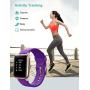 Willful Smart Watch for Android Phones and iOS Phones Compatible iPhone Samsung, IP68 Swimming Waterproof Smartwatch Fitness Tracker Fitness Watch Heart Rate Monitor Watches for Men Women (Purple)