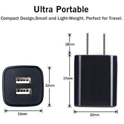 USB Wall Plug, GiGreen 2.1A Dual Port USB Power Block 5 Pack Portable Quick Charger Cubes Compatible iPhone 7/6 plus/8/x, Samsung Galaxy S9/S10e/S9/S8 Plus/S6, LG G8/G7/V35/V40 ThinQ, Moto G7 plus