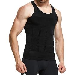 GKVK Mens Slimming Body Shaper Vest Shirt Abs Abdomen Slim