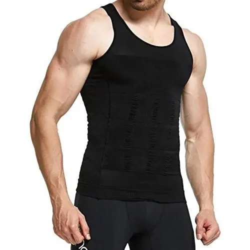 GKVK Mens Slimming Body Shaper Vest Shirt Abs Abdomen Slim GKVK Mens Slimming Body Shaper Vest Shirt Abs Abdomen Slim