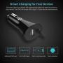 Syncwire iPhone USB Car Charger - Upgrade 4.8A/24W Car Charging Adapter with Built-in Coiled [MFI Certified] Lightning Cable for Apple iPhone 11/Xs/XS Max/XR/X/8/7/6s/6 Plus, iPad & More - Black