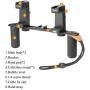 Gimbal Dual Handle, Sevenoak SK-PSC4 Dual Grip Stabilizer System for iOS iPhone X 8 7 7plus 6 LG Google Samsung Device GoPro Hero5 Hero6 Action Camera YouTube Livestrem 3D Video Micro Film