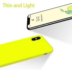 OTOFLY Liquid Silicone Gel Rubber Full Body Protection Shockproof Case for iPhone Xs/iPhone X，Anti-Scratch&Fingerprint Basic-Cases，Compatible with iPhone X/iPhone Xs, (Fluorescent Yellow)