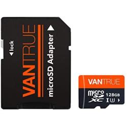 Vantrue 128GB U3 V30 Class 10 MicroSDXC UHS-I 4K UHD Video Monitoring Memory Card with Adapter for Dash Cams, Body Cams, Action Camera, Other Surveillance & Security Cams