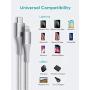 Xcentz iPhone 11 Charger, USB C to Lightning Cable [3ft Apple MFi Certified] Fast Charging Power Delivery Nylon Braided iPhone Cable for iPhone 11/11 Pro/11 Pro Max/XS Max/XS/XR/X/8/8 Plus, Silver