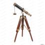Table Décor Telescope Vintage Marine Gift Functional Instrument Collectables Gift Item (Brass Antique + Wood)
