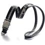 FORCEHOLD Leather Zipper Steel Detachable Push Button Buckle Car Key Lanyard,ID Card Holder Neck Straps,Phone Holder Straps Necklace,Mobile Phone Anti-Lost Anti-Theft Rope Straps (Black)