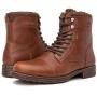 GLOBALWIN Mens Fashion Lace Up Cap Toe Winter Ankle Combat Boots