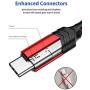 USB Type C Cable 3A Fast Charging, JSAUX(2-Pack 6.6ft+6.6ft) USB-A to USB-C Charge Braided Cord Compatible with Samsung Galaxy S10 S10E S9 S8 S20 Plus,Note 10 9 8,Z Flip, and Other USB C Charger(Red)